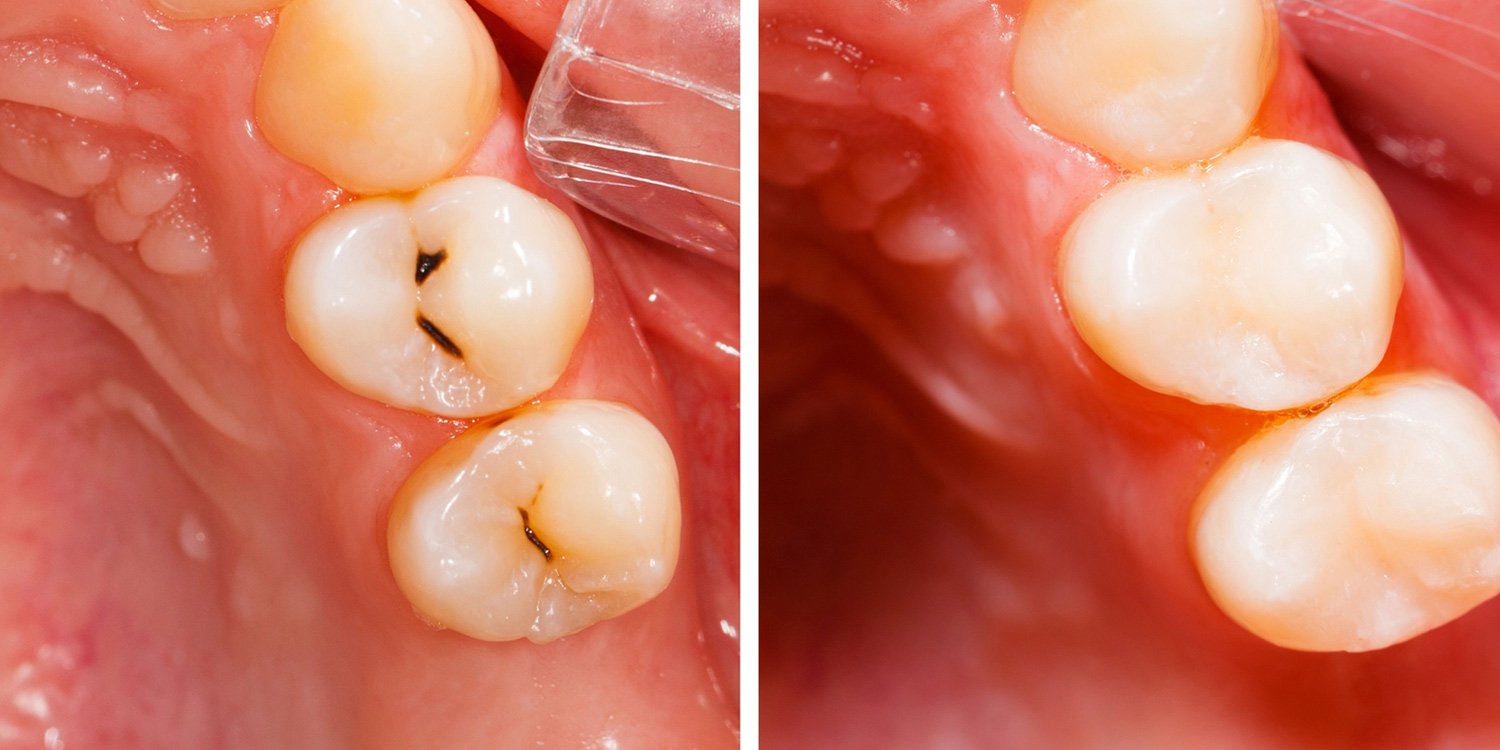 Posterior composite restoration — durable tooth-coloured filling on back molar tooth
